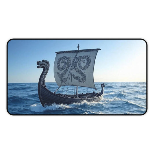 Nautical Viking Ship Desk Mat | Nautical Decor, Home Office Accessories, Gaming Mat, Unique Gifts, Viking Themed Decor