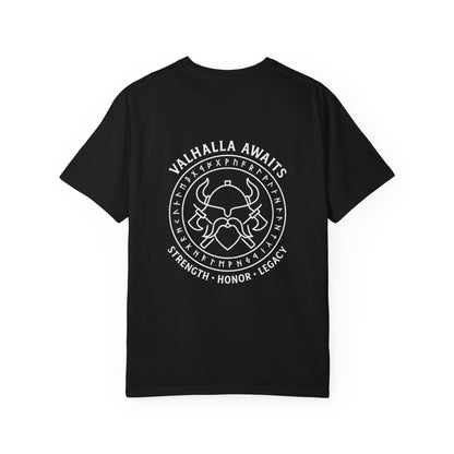 Viking Warrior Crest Tee – Valhalla Awaits Edition