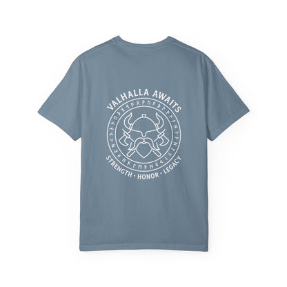 Viking Warrior Crest Tee – Valhalla Awaits Edition