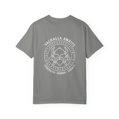 Viking Warrior Crest Tee – Valhalla Awaits Edition