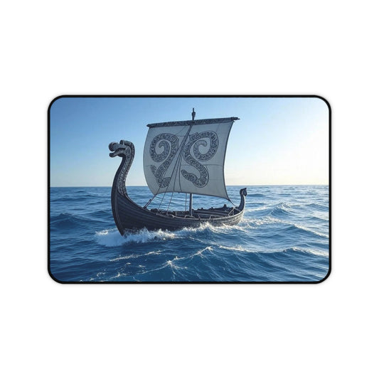 Nautical Viking Ship Desk Mat | Nautical Decor, Home Office Accessories, Gaming Mat, Unique Gifts, Viking Themed Decor